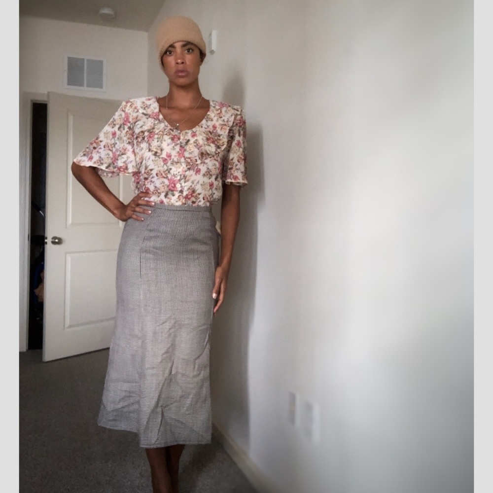 Wool houndstooth skirt - Picture 2 of 4